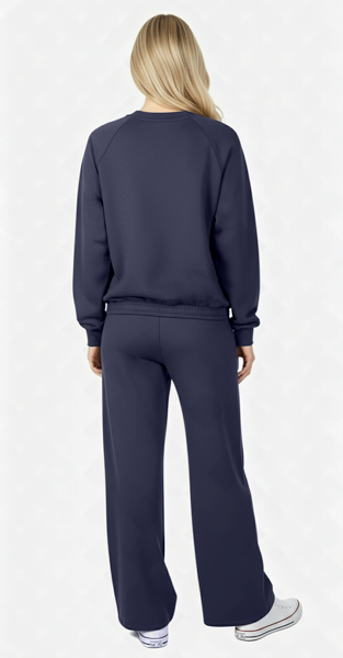 Laid-Back Luxe V-Neck Top - Navy