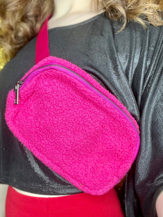 Fuzzy Convertible Bum Bag/Fanny Pack - Boutique Bella BellaPurses