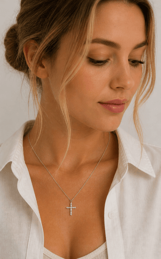 Gabriella CZ Cross Necklace - Boutique Bella BellaNecklace