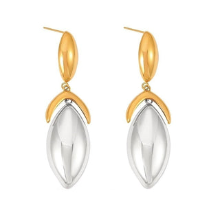Gal Two Tone Drop Earring - Boutique Bella BellaEarring