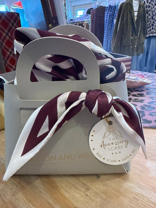 Game Day Accessory Scarf - Maroon Cream - Boutique Bella BellaScarf