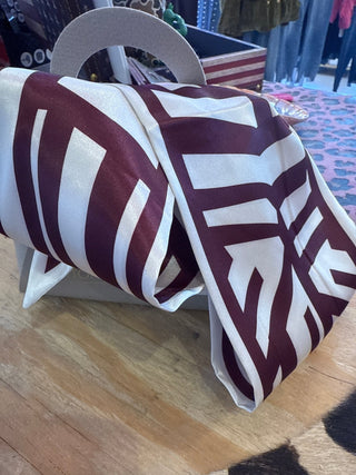 Game Day Accessory Scarf - Maroon Cream - Boutique Bella BellaScarf
