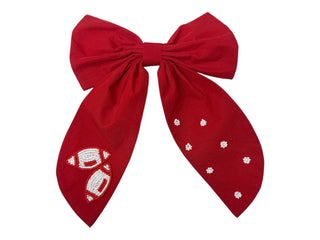 Game Day Bow - Football Red - Boutique Bella BellaHair Accessories