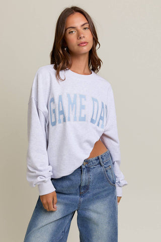 GAME DAY EMBROIDERED OVERSIZED SWEATSHIRT - Boutique Bella BellaSweatshirt