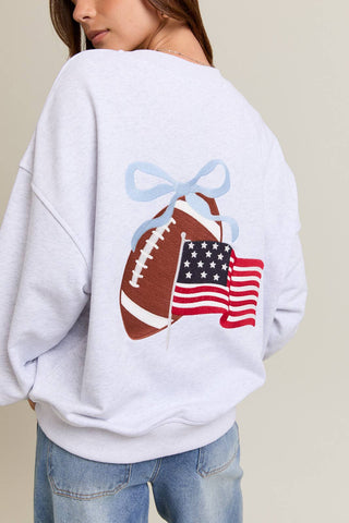 GAME DAY EMBROIDERED OVERSIZED SWEATSHIRT - Boutique Bella BellaSweatshirt