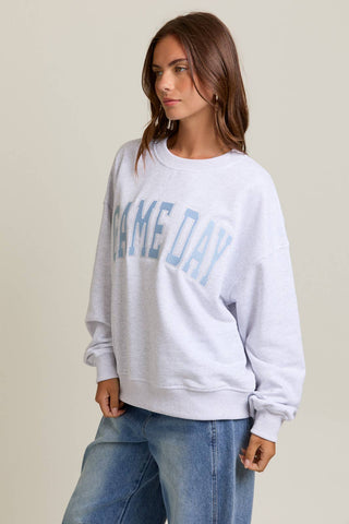 GAME DAY EMBROIDERED OVERSIZED SWEATSHIRT - Boutique Bella BellaSweatshirt