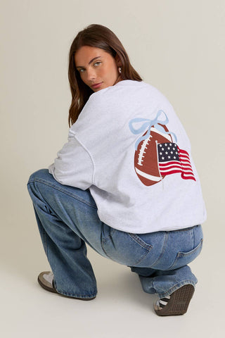 GAME DAY EMBROIDERED OVERSIZED SWEATSHIRT - Boutique Bella BellaSweatshirt