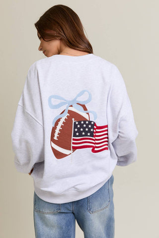 GAME DAY EMBROIDERED OVERSIZED SWEATSHIRT - Boutique Bella BellaSweatshirt