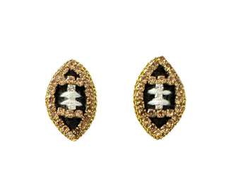 Game Day Football Stud Earrings - Thread - Black and Gold - Boutique Bella BellaEarrings