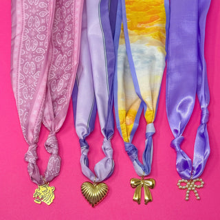 Game Day Scarf Charm Necklace - More Purple and Gold - Boutique Bella BellaNecklaces