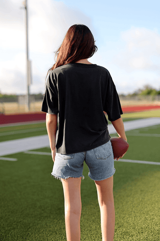 GAMEDAY Mineral Wash Tee - Midnight - Boutique Bella BellaTop