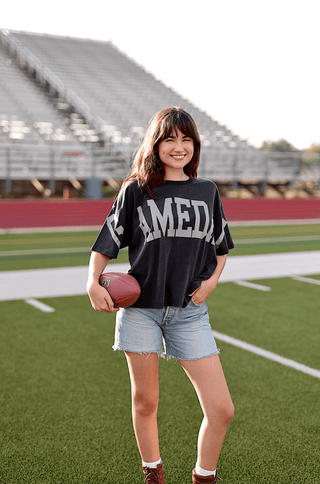 GAMEDAY Mineral Wash Tee - Midnight - Boutique Bella BellaTop
