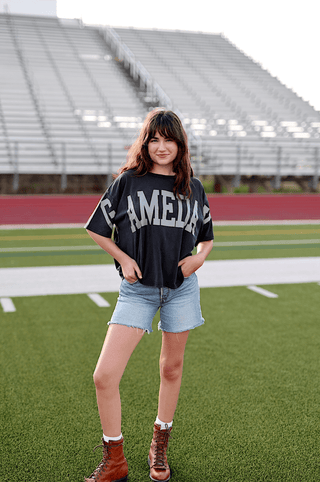 GAMEDAY Mineral Wash Tee - Midnight - Boutique Bella BellaTop