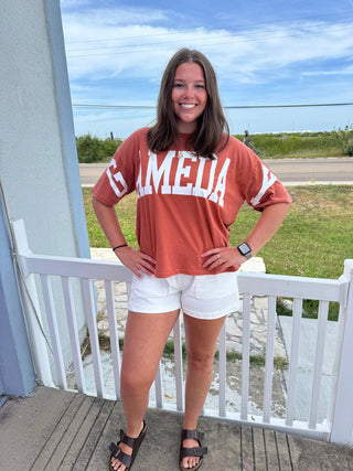 GAMEDAY Mineral Wash Tee - Vintage orange - Boutique Bella BellaTops