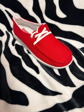 Gameday Red Boat Shoe - Boutique Bella Bella