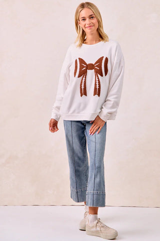 Gameday Sweet Tie Sweatshirt - Boutique Bella Bellasweatshirt