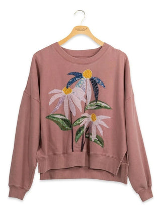 Garden Girl Appliqué Sweatshirt - Boutique Bella BellaSweatshirt