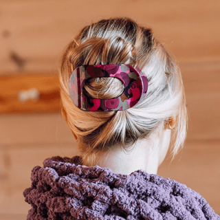 Garden Glam Large Flat Round Hair Clip - Boutique Bella BellaHair Clip