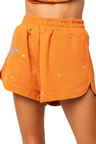 QOS Burnt Orange Scattered Jewel QOS Sparkle Logo Short