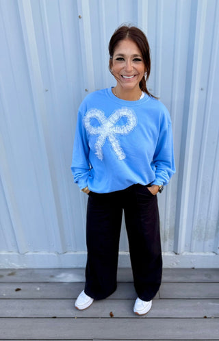 Genevieve Bow Sweatshirt - Boutique Bella BellaSweatshirt