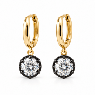 Georgian Bezel Drop Huggies - Boutique Bella BellaEarring