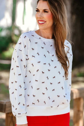 Giddy Up Terry Pullover - Boutique Bella BellaPullover