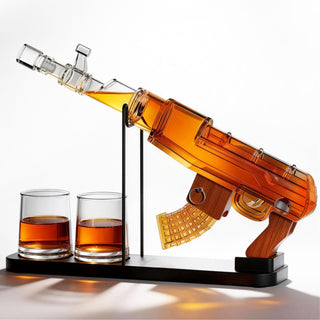 Gifts For Men Dad Guns Whiskey Decanter Set For Men Gun Decanter Detachable Magazine 2 Bullet Shot G - Boutique Bella Bella