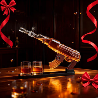 Gifts For Men Dad Guns Whiskey Decanter Set For Men Gun Decanter Detachable Magazine 2 Bullet Shot G - Boutique Bella Bella