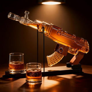 Gifts For Men Dad Guns Whiskey Decanter Set For Men Gun Decanter Detachable Magazine 2 Bullet Shot G - Boutique Bella Bella