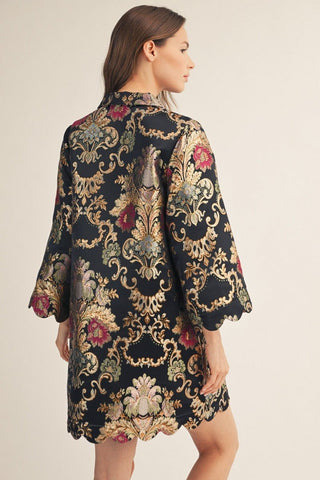 Gilded Grace Jacquard Dress - Boutique Bella BellaDress