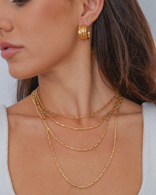 Gina Hammered Hoop - Boutique Bella BellaEarring