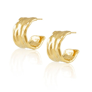 Gina Hammered Hoop - Boutique Bella BellaEarring