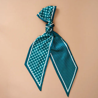 Gingham Green Twirl & Tie Scarf - Boutique Bella BellaHair Accessories