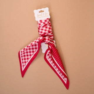 Gingham Red Twirl & Tie Scarf - Boutique Bella BellaHair Accessories
