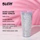 Glam Double Walled Tumbler in Silver Glitter - Boutique Bella Belladrinkware