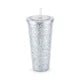 Glam Double Walled Tumbler in Silver Glitter - Boutique Bella Belladrinkware