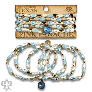 Glass and acrylic oval bead bracelet set with a crystal from Swarovski® - Boutique Bella BellaBracelets