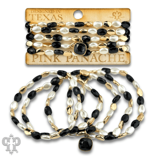 Glass and acrylic oval bead bracelet set with a crystal from Swarovski® - Boutique Bella BellaBracelets