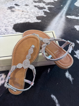 Gleam and Glam Silver Sandals - Boutique Bella Bellasandal