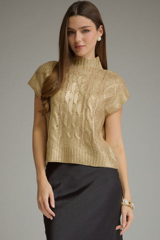 Glimmer Girl Cable Knit Top - Boutique Bella BellaSweater