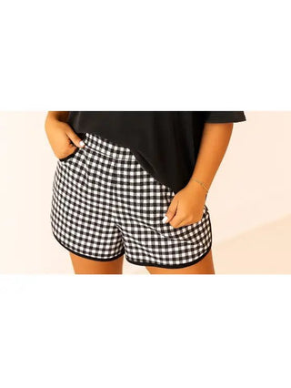 Go Getter Shorts - Black Gingham - Boutique Bella BellaJoggers