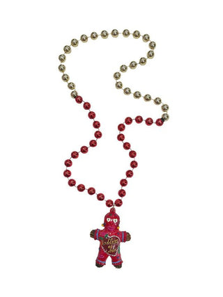 Goddess of Love Voodoo Medallion on a Red and Gold Specialty Bead - Boutique Bella BellaMardi gras beads