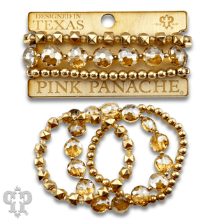 Gold and champagne bead bracelet - LC - Boutique Bella BellaBracelets