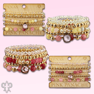 Gold and glass bead bracelet with Austrian crystal - Boutique Bella BellaBracelets