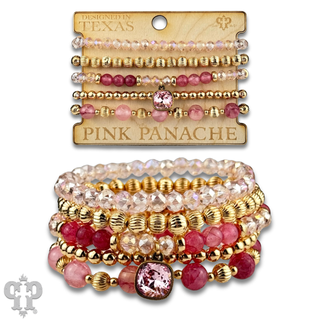 Gold and glass bead bracelet with Austrian crystal - Boutique Bella BellaBracelets