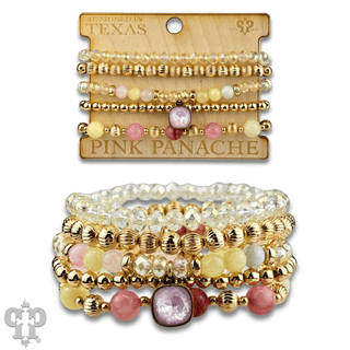 Gold and glass bead bracelet with Austrian crystal - Boutique Bella BellaBracelets