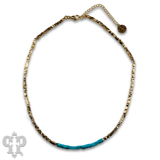 Gold and turquoise layering necklace - Boutique Bella BellaNecklaces