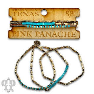 Gold and turquoise square bead bracelet - Boutique Bella BellaBracelets