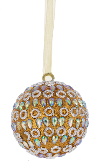 Gold Ball Ornament, Plastic Ganz - Boutique Bella BellaChristmas Decor