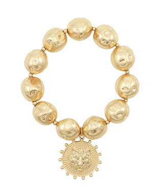 Gold Beaded Bracelet with Tiger Charm - Boutique Bella BellaBracelets